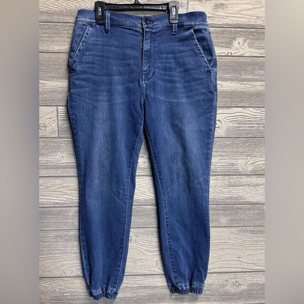 Madewell Womens 27 tapered leg high rise cropped blue jeans